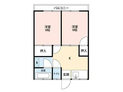 YKC久那(2DK/2階)の間取り写真