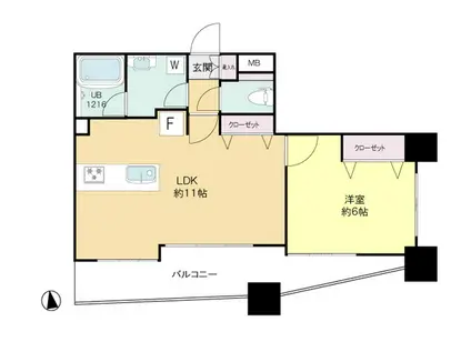 レコルテ溝の口(1LDK/5階)の間取り写真