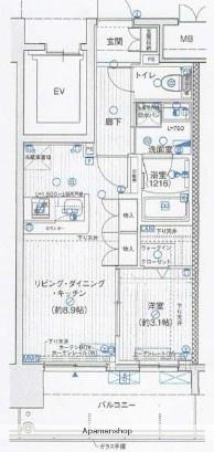 リベール博多駅前(1LDK/9階)の間取り写真
