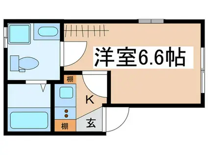 ロゼラ富士見台(1K/1階)の間取り写真