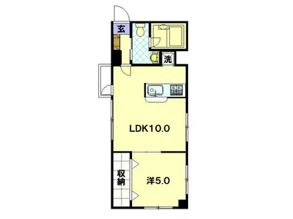 生和ビル(1LDK/4階)の間取り写真