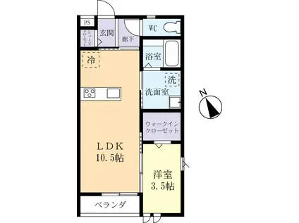 YK-STYLE(1LDK/1階)の間取り写真