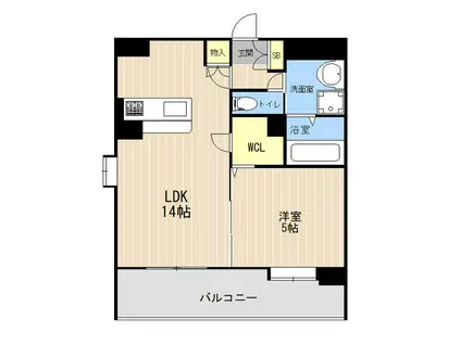 LIBTH平成けやき通(1LDK/2階)の間取り写真