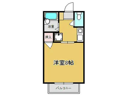ピュアフィールドA(1K/2階)の間取り写真