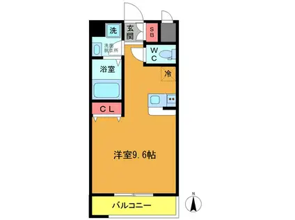 パインタワー(ワンルーム/3階)の間取り写真