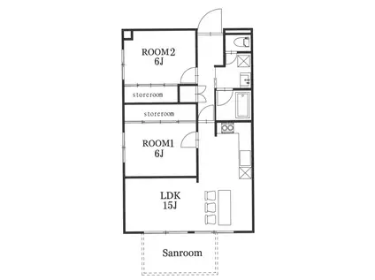 サンチェリー駅前通(2LDK/1階)の間取り写真