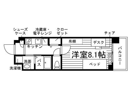 学生会館 UNI EMEAL大分大学前(1K/4階)の間取り写真
