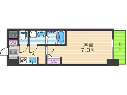 LA DOUCEUR西天満(1K/10階)の間取り写真