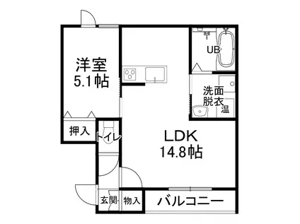OWLI (1LDK/1階)の間取り写真