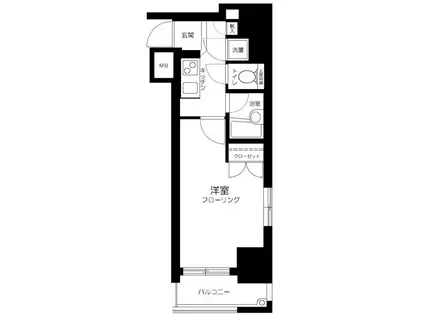 グラーサ銀座イースト(1K/5階)の間取り写真