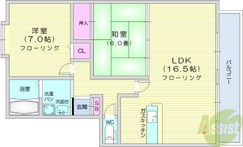 コージィコート壱番館(2LDK/2階)の間取り写真