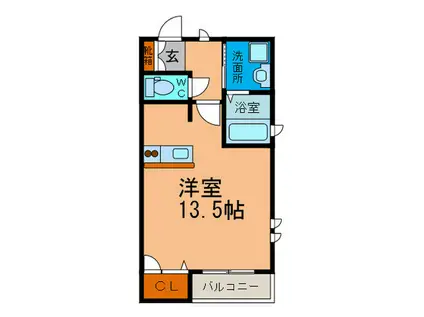 メゾン花水木(ワンルーム/2階)の間取り写真