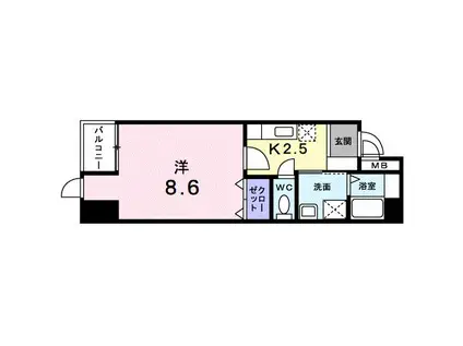 グレース栗林(1K/2階)の間取り写真