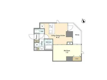 LIEN西五反田(1LDK/6階)の間取り写真