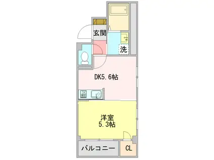 アルヴィータ元住吉(1DK/3階)の間取り写真
