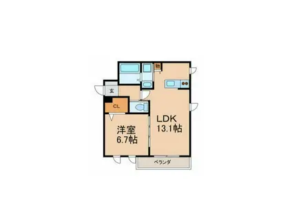 LA VENUS (1LDK/2階)の間取り写真