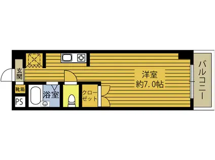 カーサ・コモーダ(1K/4階)の間取り写真