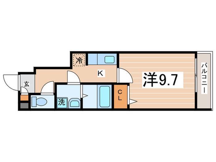 アーク島之内(1K/1階)の間取り写真