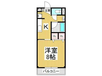 PEARL SOLIDARITE(1K/2階)の間取り写真