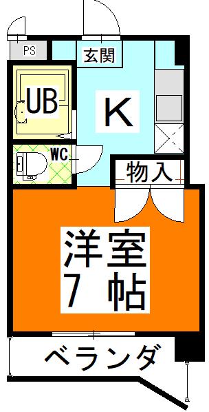 エスポアール22(1K/4階)の間取り写真