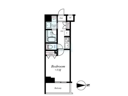 デュオステージ鷺ノ宮(1K/2階)の間取り写真