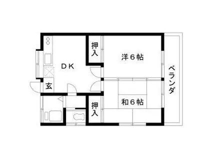 ツカサハイツ(2DK/2階)の間取り写真