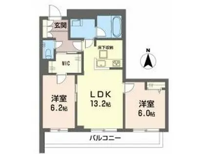 アルビレオ(2LDK/1階)の間取り写真