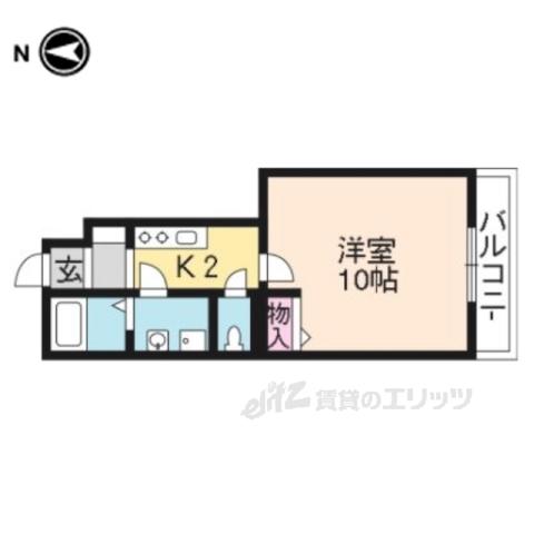 シャルメーヌ城南(1K/1階)の間取り写真