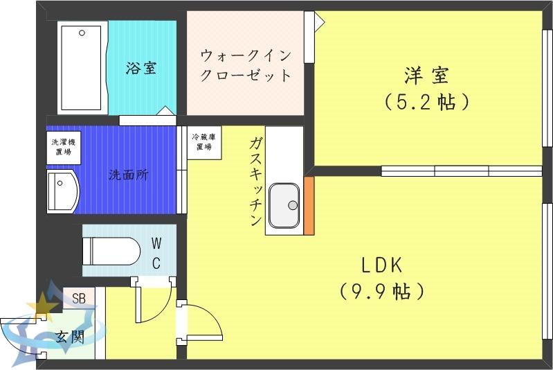 PREGARE(1LDK/1階)の間取り写真