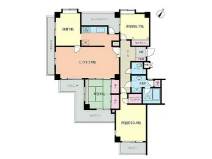 モア・クレスト玉川学園II(4LDK/5階)の間取り写真