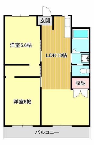 Vタウン(2LDK/4階)の間取り写真
