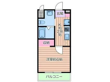 リベルテ東浦和(1K/2階)の間取り写真