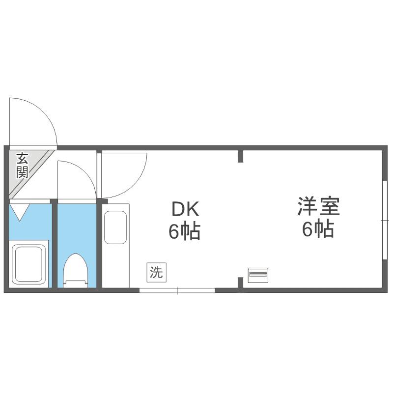 シティハイツ南6条(1DK/4階)の間取り写真