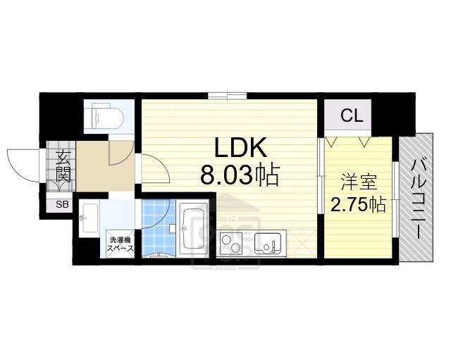 FORTUNEY江坂1(1LDK/3階)の間取り写真