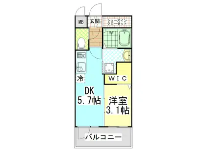 エステムコート大阪プリューム(1DK/5階)の間取り写真