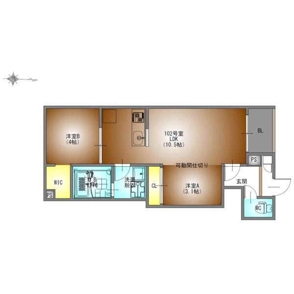 REGALEST桜山(2LDK/3階)の間取り写真