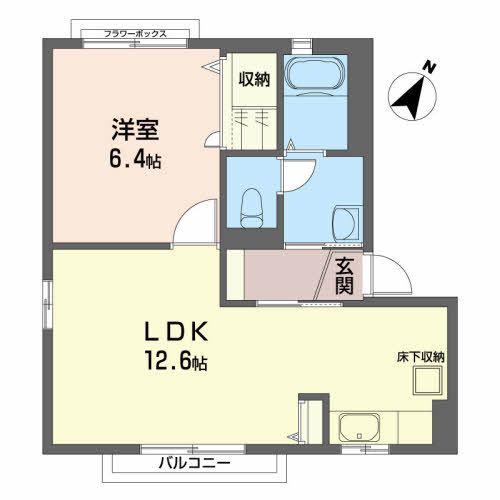 メゾン・ドール中野D(1LDK/1階)の間取り写真