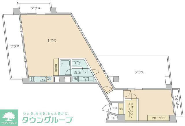 ドエルC&T(1LDK/6階)の間取り写真
