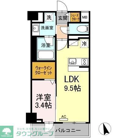 RESIDENCE TACHIBANA(1LDK/5階)の間取り写真