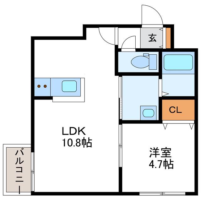 スリーナインXY(1LDK/4階)の間取り写真