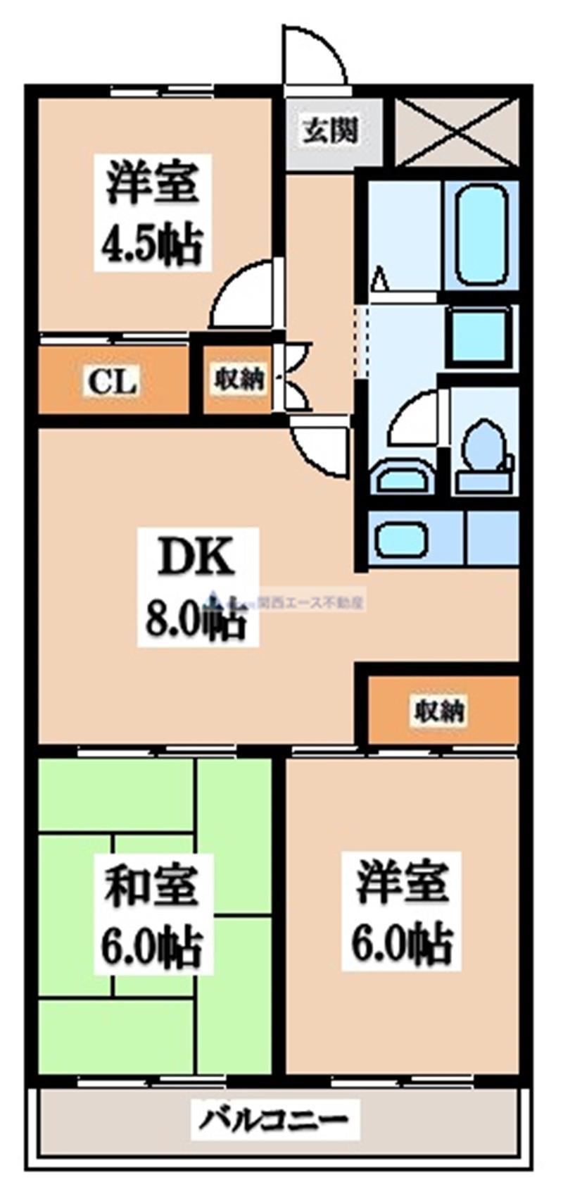第2東大阪村橋マンション(3DK/2階)の間取り写真