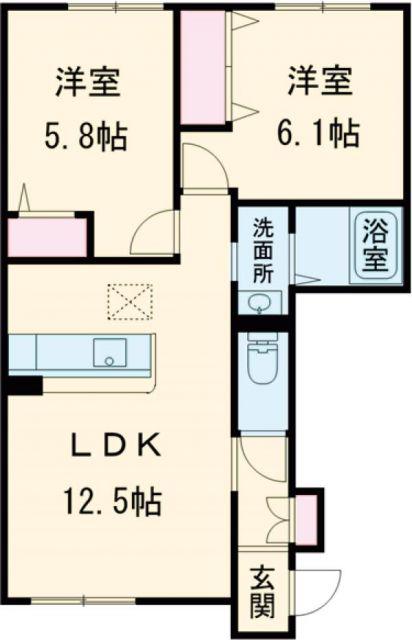 クレスティーク御宇田A(2LDK/1階)の間取り写真