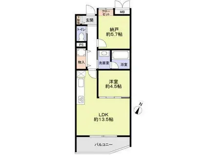 THE TAKASUNA KULTURCE(1SLDK/2階)の間取り写真