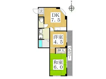 サンライズハイツ(2DK/3階)の間取り写真