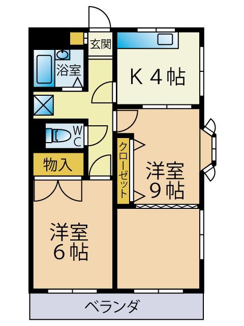 星野コーポ(2K/1階)の間取り写真