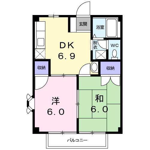 サンハイム(2DK/1階)の間取り写真