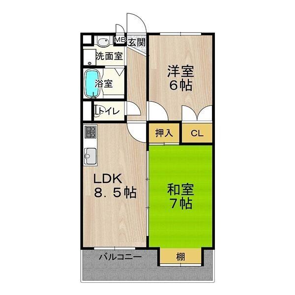 ブランドールMIII(2LDK/4階)の間取り写真