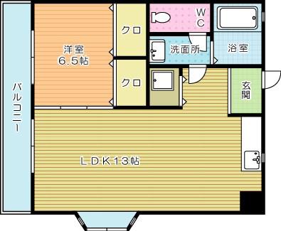 第2IMビル(1LDK/5階)の間取り写真