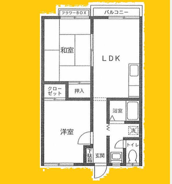 グレイスヒル(2LDK/2階)の間取り写真