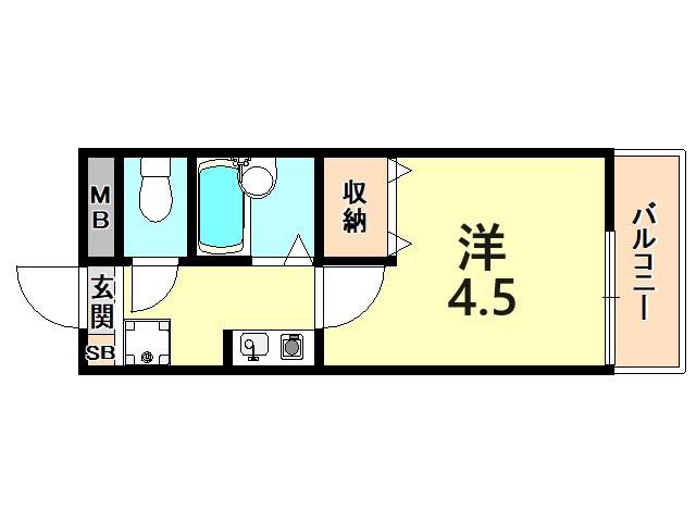 ステラハウス38(1K/4階)の間取り写真